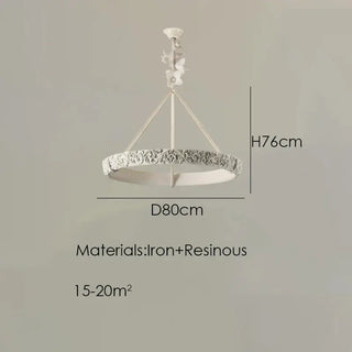 Calderone Resin Ring Ceiling Chandelier – Semi-Flush Mount Iron Resin Light