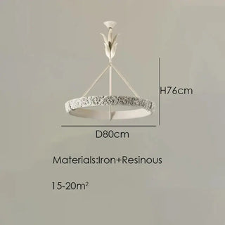 Calderone Resin Ring Ceiling Chandelier – Semi-Flush Mount Iron Resin Light