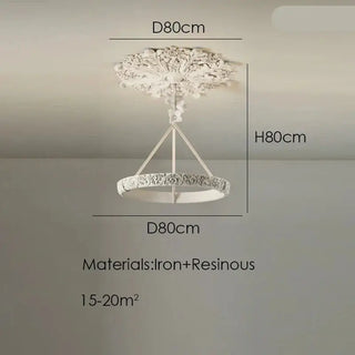 Calderone Resin Ring Ceiling Chandelier – Semi-Flush Mount Iron Resin Light