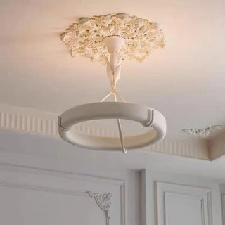 Calderone Resin Ring Ceiling Chandelier – Semi-Flush Mount Iron Resin Light