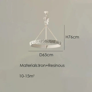 Calderone Resin Ring Ceiling Chandelier – Semi-Flush Mount Iron Resin Light