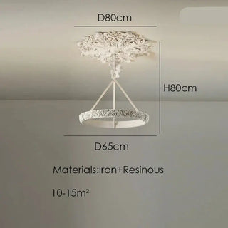Calderone Resin Ring Ceiling Chandelier – Semi-Flush Mount Iron Resin Light