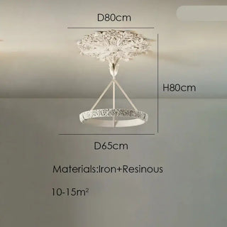 Calderone Resin Ring Ceiling Chandelier – Semi-Flush Mount Iron Resin Light