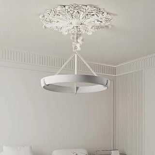 Calderone Resin Ring Ceiling Chandelier – Semi-Flush Mount Iron Resin Light