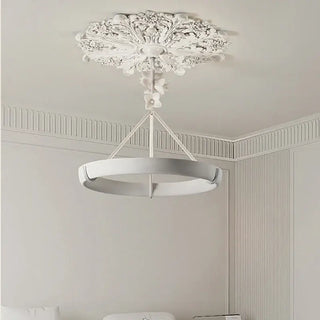 Calderone Resin Ring Ceiling Chandelier – Semi-Flush Mount Iron Resin Light