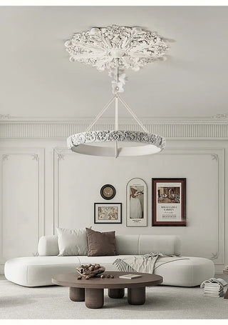 Calderone Resin Ring Ceiling Chandelier – Semi-Flush Mount Iron Resin Light