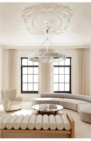 Calderone Resin Ring Ceiling Chandelier – Semi-Flush Mount Iron Resin Light