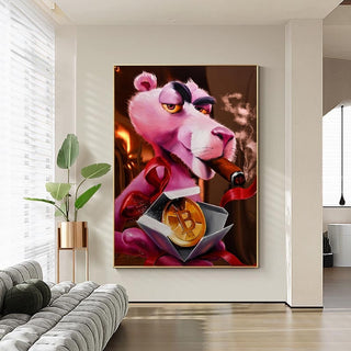 Captivating Pink Panther - Nostalgic Cartoon Canvas-Pink Panther Art