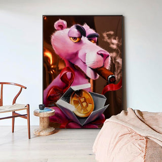 Captivating Pink Panther - Nostalgic Cartoon Canvas-Pink Panther Art