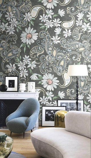 Cascade Bloom Floral Wallpaper Mural-Flower & Leaf Wallpaper