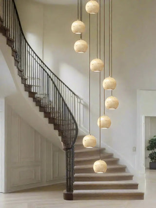 Ceramic Globe LED Staircase Chandelier Pendant Light-Staircase Chandeliers