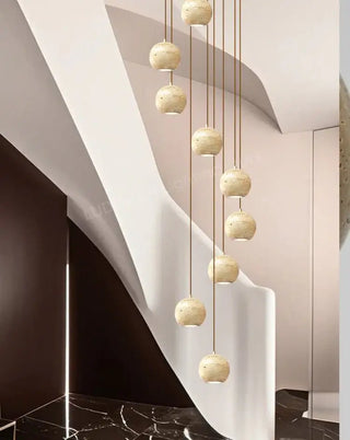 Ceramic Globe LED Staircase Chandelier Pendant Light-Staircase Chandeliers