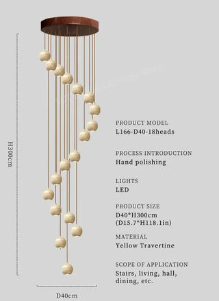 Ceramic Globe LED Staircase Chandelier Pendant Light-Staircase Chandeliers