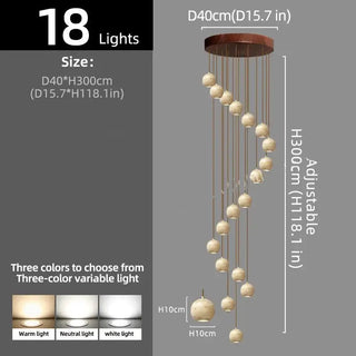 Ceramic Globe LED Staircase Chandelier Pendant Light-Staircase Chandeliers