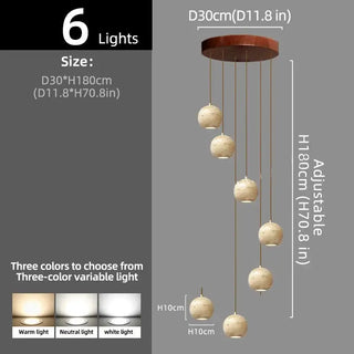 Ceramic Globe LED Staircase Chandelier Pendant Light-Staircase Chandeliers