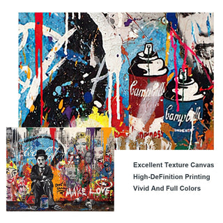 Charlie Chaplin Graffiti Wall Art Canvas Painting Poster-Wall Posters