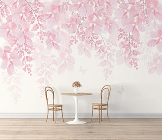 Cherry Tree: Pink Flowers Mural Wallpaper-Flower & Leaf Wallpaper