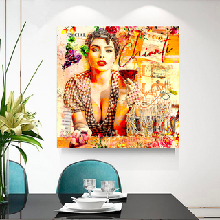 Chianti Dievole Girl With Wine Canvas Wall Art-Wall Posters