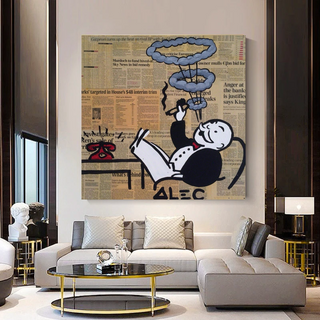 Cigar Hoops: Mr Monopoly Canvas Wall Art-Wall Posters
