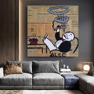 Cigar Hoops: Mr Monopoly Canvas Wall Art-Wall Posters