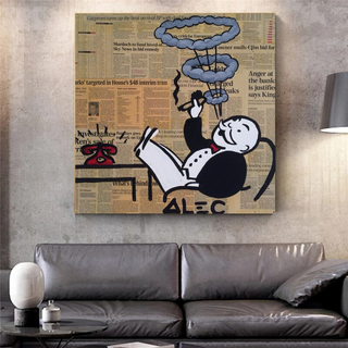 Cigar Hoops: Mr Monopoly Canvas Wall Art-Wall Posters