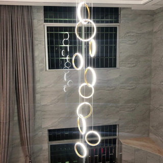 Circle Mingle LED Chandelier Light-Staircase Chandeliers
