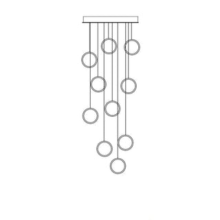 Circle Mingle LED Chandelier Light-Staircase Chandeliers