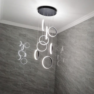 Circle Mingle LED Chandelier Light-Staircase Chandeliers