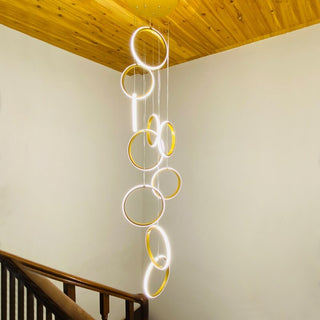 Circle Mingle LED Chandelier Light-Staircase Chandeliers
