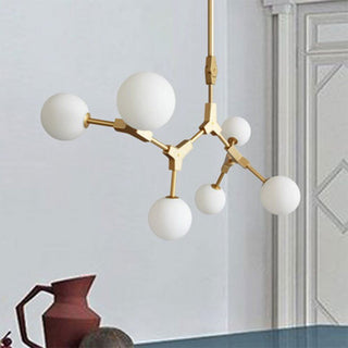 Circular Glass Ball Molecule Chandelier Lighting-Chandeliers