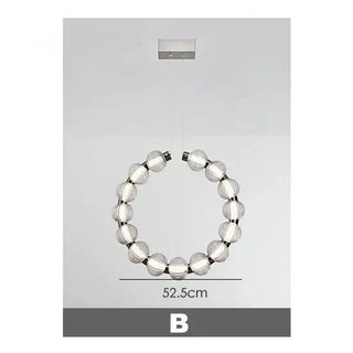 Circular Ring Chrome LED Pearl Chandelier-Chandeliers