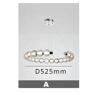 Circular Ring Chrome LED Pearl Chandelier-Chandeliers