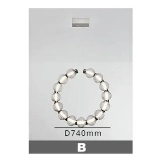 Circular Ring Chrome LED Pearl Chandelier-Chandeliers