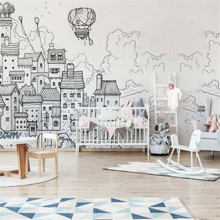 Cityscape Adventures Kids City Buildings Wallpaper-Kids Room Wallpaper