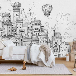 Cityscape Adventures Kids City Buildings Wallpaper-Kids Room Wallpaper