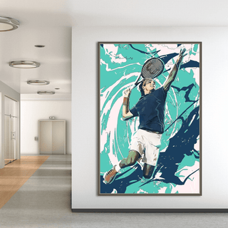 Classic Federer Shot – Tennis Wall Art Print-Tennis Wall Art