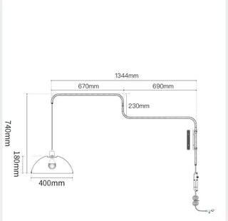 Classic Long Arm Adjustable Pendant Wall Light-Wall Lights