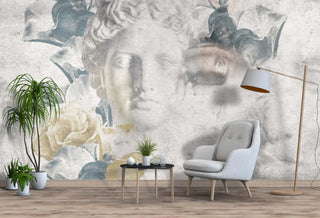 Clouds Face Wallpaper Mural - Captivating Designs for Walls-Geometric Shapes Wallpaper