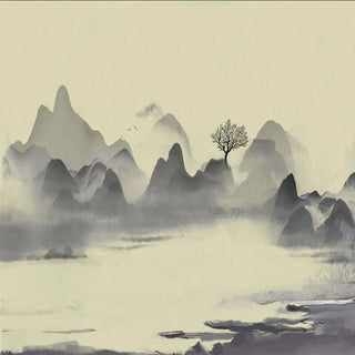 Cloudy Morning Lake Wallpaper: A Stunning Nature Scene-Mountain Wallpaper