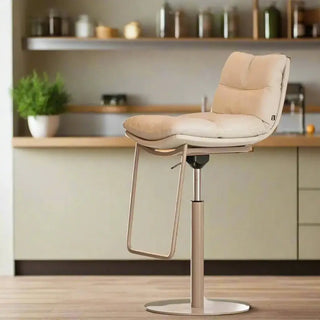 Cocina Leather Bar Chair – Adjustable Swivel Counter Stool-Bar Stools
