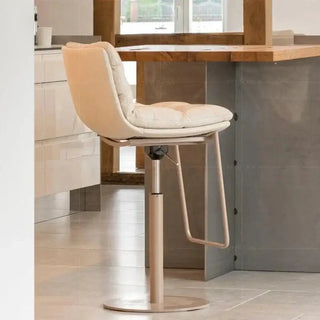 Cocina Leather Bar Chair – Adjustable Swivel Counter Stool-Bar Stools