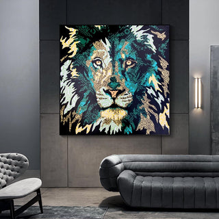 Colourful Monkey Lion Canvas Wall Art-Wall Posters