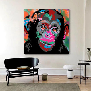 Colourful Monkey Lion Canvas Wall Art-Wall Posters