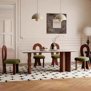 Comedor Solid Wood & Slab Dining Table Set – Strength & Elegance-Dining Tables