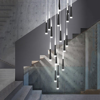 Cone Tubes Staircase Chandelier-Staircase Chandeliers