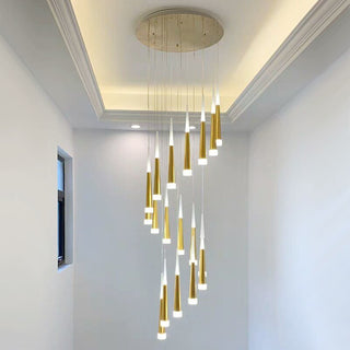 Cone Tubes Staircase Chandelier-Staircase Chandeliers