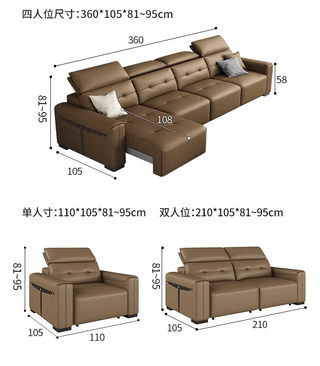 Convertible Sofa Bed - Multifunctional Leather Sofa Set-Sofa Set