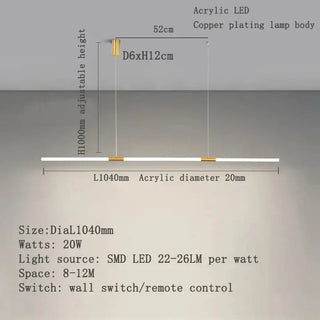 Copper Plating LED Acrylic Kitchen Island Light-Kitchen Island