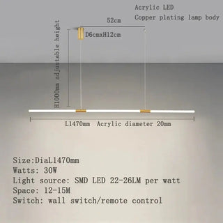 Copper Plating LED Acrylic Kitchen Island Light-Kitchen Island