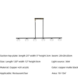 Copper Strip Creative Bar Hanging light-Kitchen Island